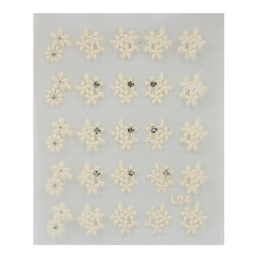 Nina Ultra Pro Nail Stickers - White Cluster Petals