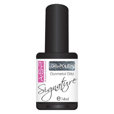 ASP Signature Gel Polish - Gunmetal Glitz 14ml