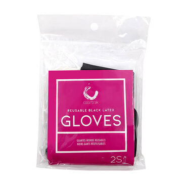 Color Trak Reusable Latex Gloves Black - Small