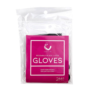 Color Trak Reusable Latex Gloves Black - Medium