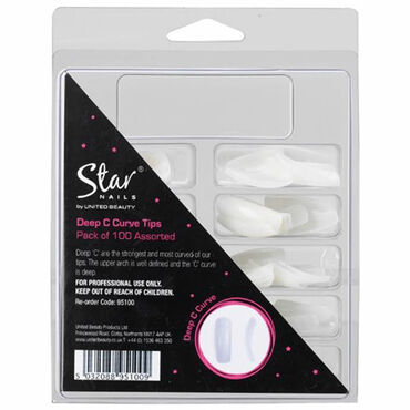 Star Nails Deep 'C' Curve Tips Assorted Pack of 100