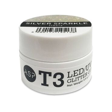 ASP T3 LED UV Glitter Gel - Silver 3.5g