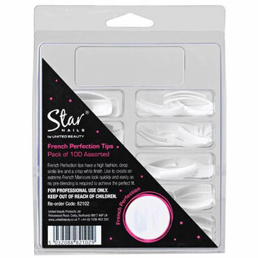 Star Nails French Perfection Tips Assorted Pack of 100