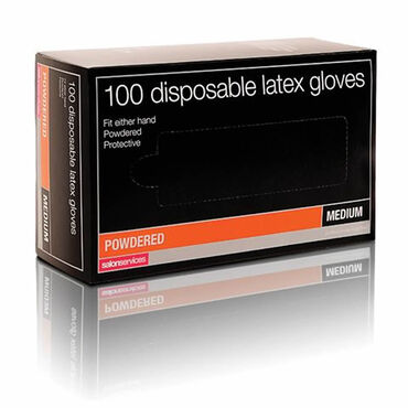 Salon Services Disposable Latex Gloves Pack of 100 - Medium