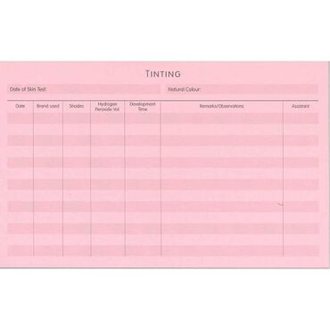 Beauty Express Perm Tinting Record Cards Pack of 50