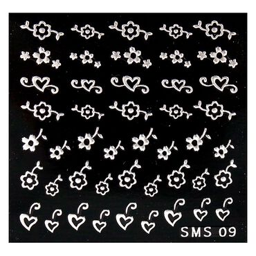 Nina Ultra Pro Nail Stickers - Metal Effect Heart Stems