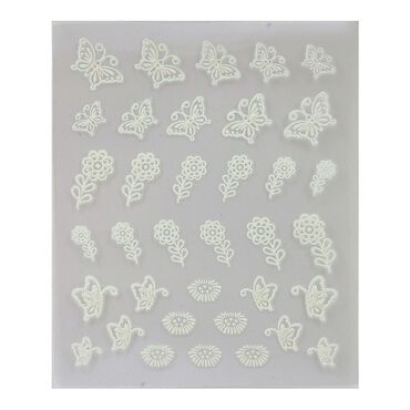 Nina Ultra Pro Nail Stickers - White Wings and Petals