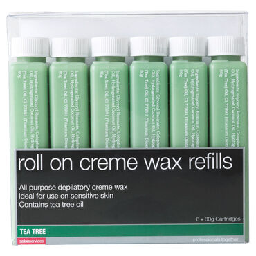 Salon Services Roll On Crème Wax Refill Tea Tree Pack of Six 80g