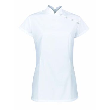 Alexandra Women's Stand Collar Beauty Tunic - White