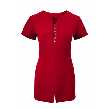 Alexandra Women's Notch Neck Tunic - Red