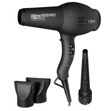 Diva Professional Styling Ultima 5000 PRO Hair Dryer - Black Rubberised